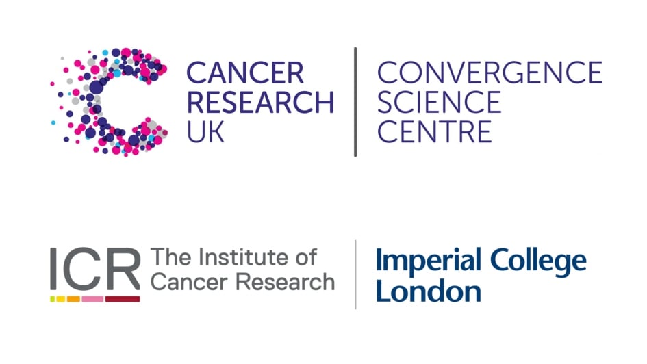 融合科学中心，英国癌症研究，ICR和帝国的联合标志