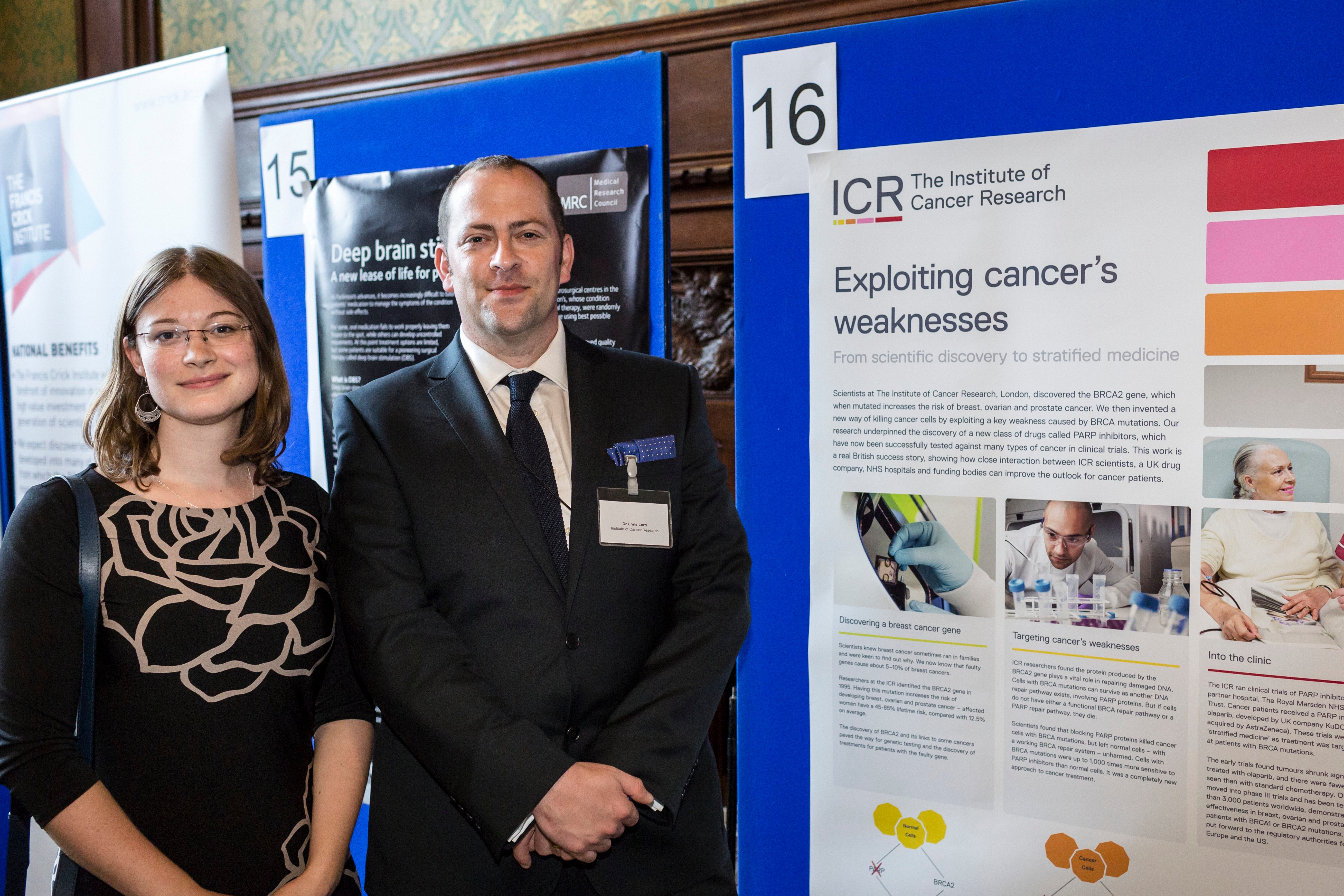 Dr Chris Lord with Eva Sharpe at the APPG on Medical Research Summer Reception. Photo credit: Wellcome Images