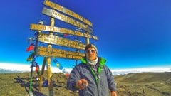 Sean Chinn, an ICR supporter at the summit of Mount Kilimanjaro