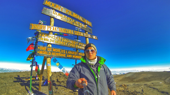 Sean Chinn an ICR Supporter at the summit of Mount Kilimanjaro
