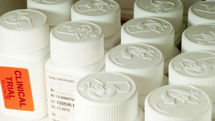 Pill bottles for a clinical trial