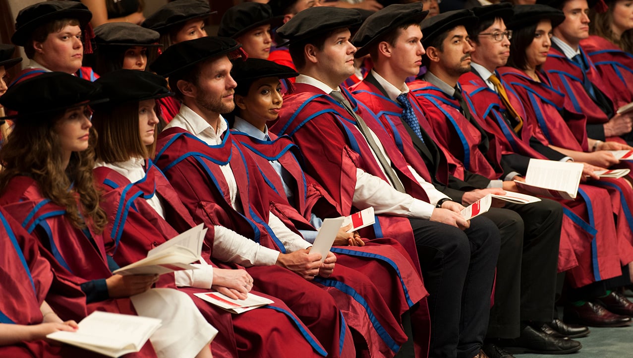 Graduating students at the University of London's Senate House on 5 July