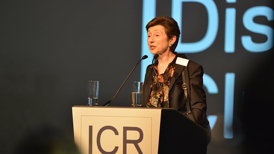 Laura Chapman, Chief Executive of The Freemasons’ Grand Charity, speaking at an ICR event
