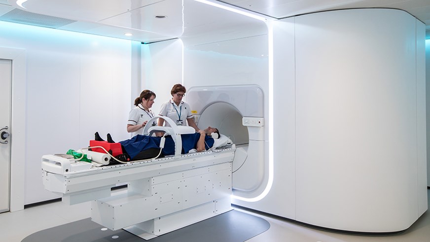 MR Linac scanner with Ross Lydall inside