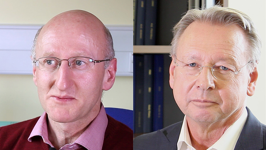 Professors Jon Pines (left) and Paul Workman (photo: the ICR)