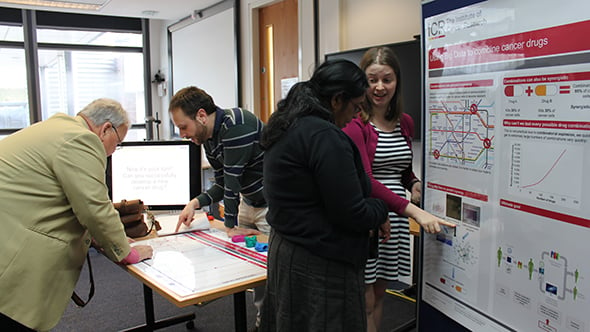 Visitors to the DDU anniversary event engage in some research-related activities