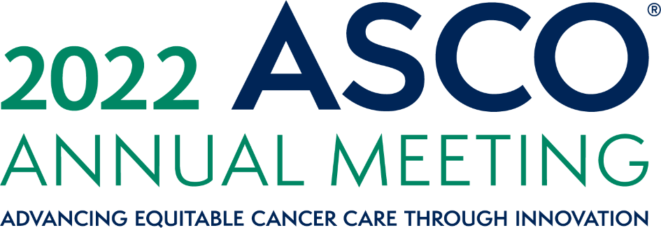 Image showing ASCO 2022 logo with text reading 'Advancing Equitable Cancer Care Through Innovation'. 
