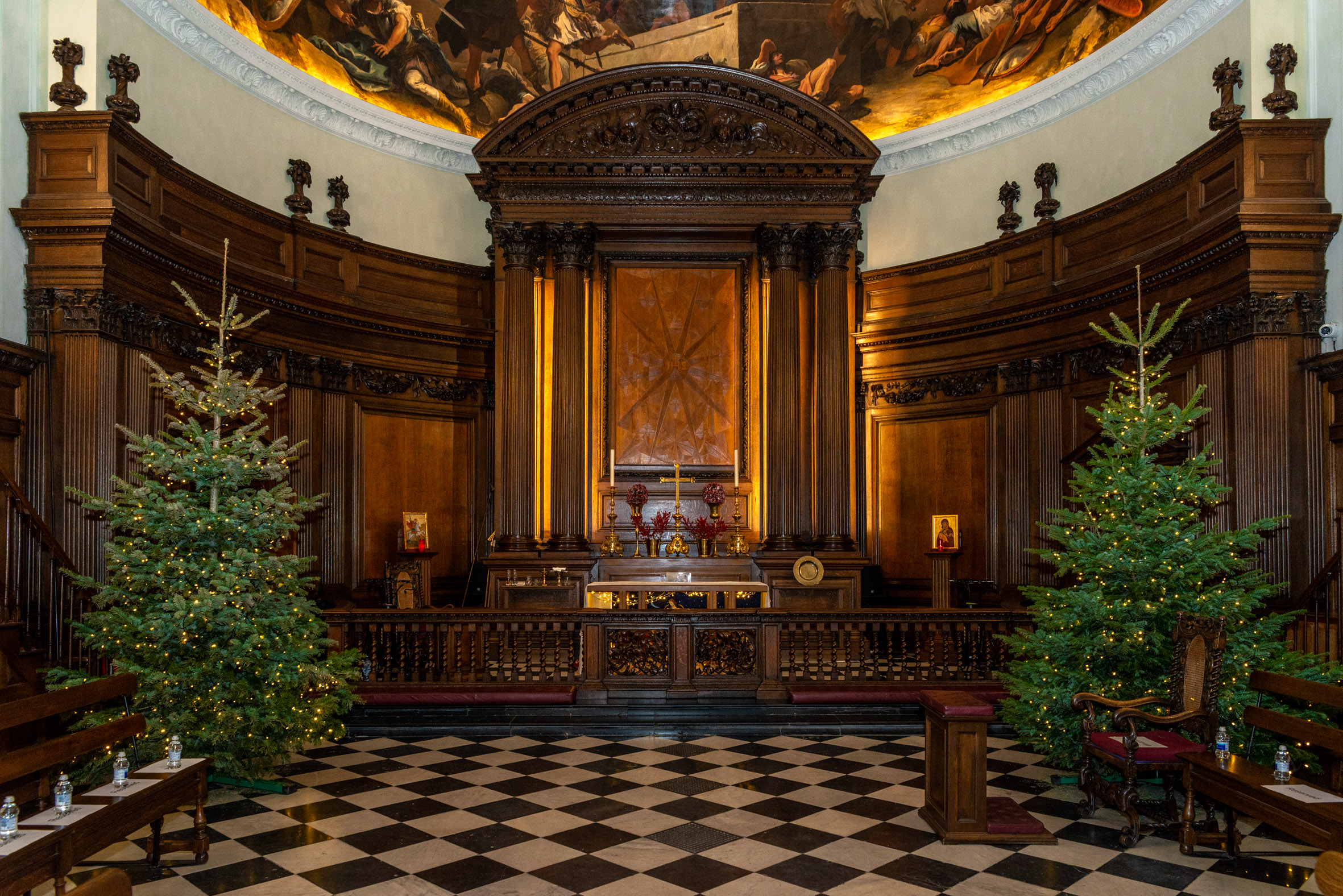 The Wren Chapel at the Royal Hospital Chelsea during Carols from Chelsea