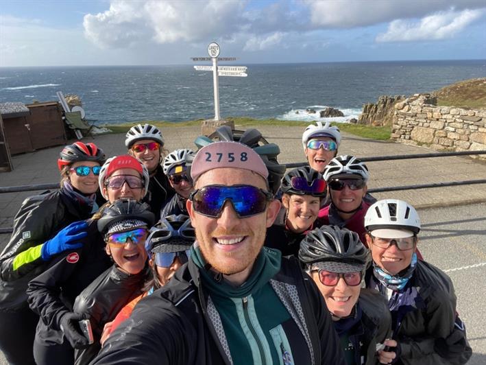Danny with a group of One More City riders at Land's End