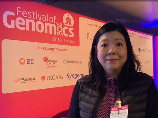 Caption for: Dr Maggie Cheang at the 2019 Festival of Genomics