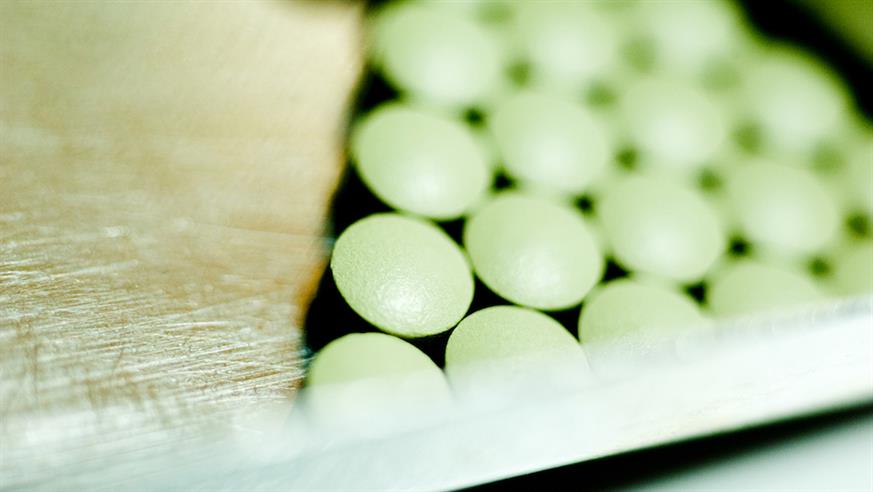 Green coloured pills