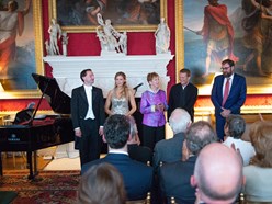 Group shot of performers at Recital for Research 2018 opera event