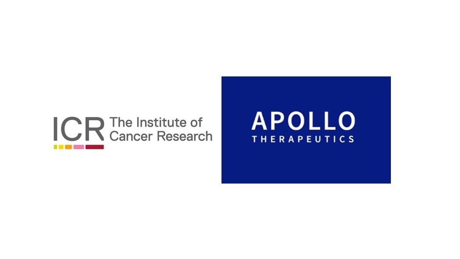 A composite image of the ICR and Apollo Therapeutics logos