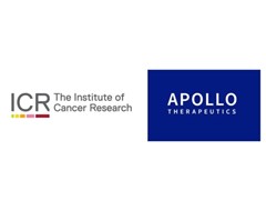 A composite image of the ICR and Apollo Therapeutics logos