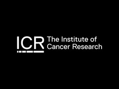 ICR logo, white text on black background