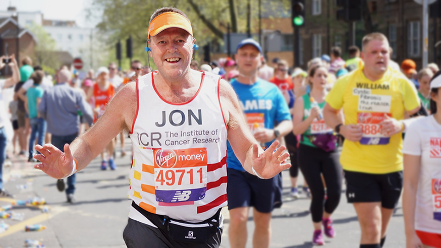 Jon Archer running for the ICR in the London Marathon 2018