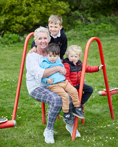 Karen O'Malley and her grandchildren in the park