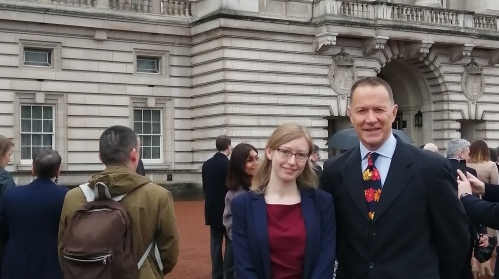 Holly Tovey and Mark Sydenham at Buckingham Palace