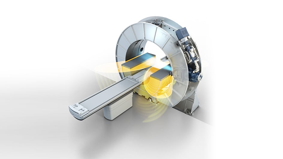 MR Linac radiation beam and magnetic field combined illustration