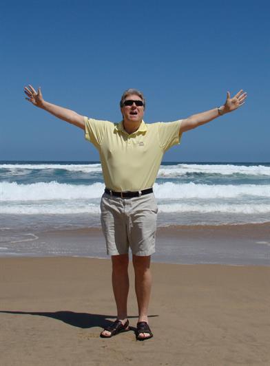 Philip on the beach in South Africa
