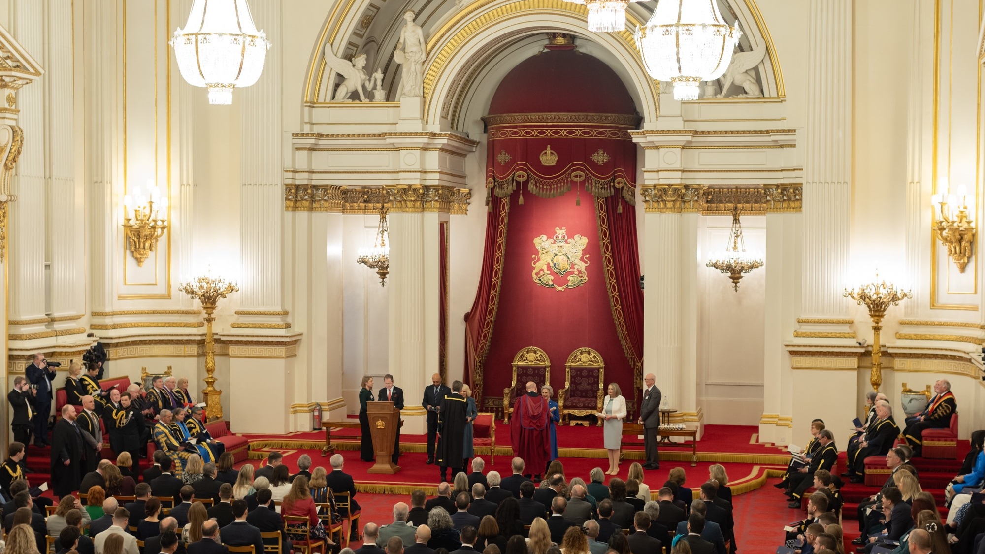 The Queen's Anniversary Prize ceremony inside the Palace