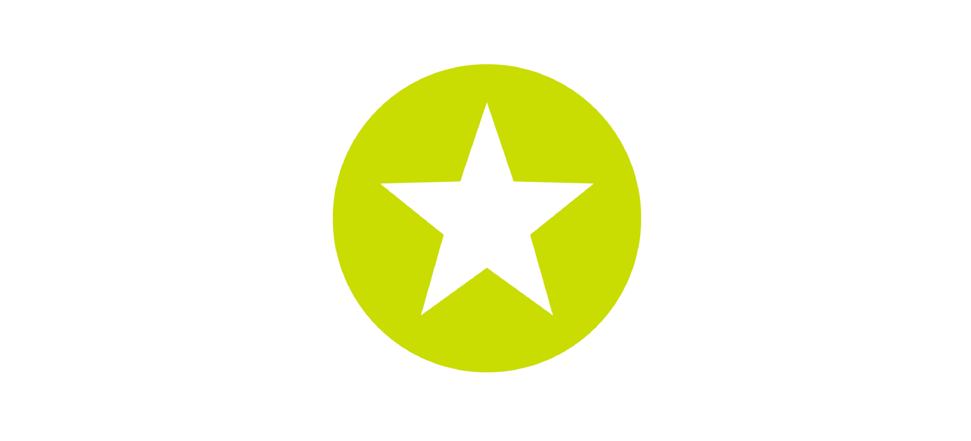 Green icon depicting a star