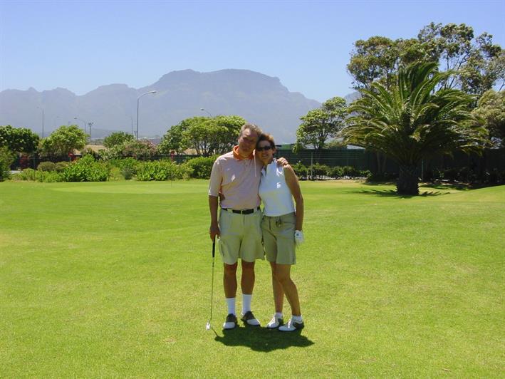 Sue and Philip at the golf course