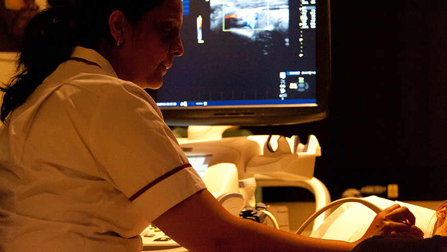An ultrasound examination (photo: Jan Chlebik/the ICR)