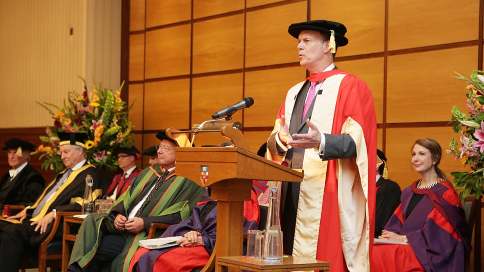 William Kaelin receiving his honorary doctorate