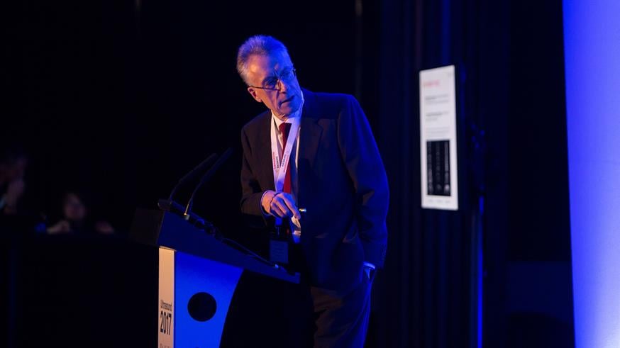 Professor Jeffrey Jeff Bamber speaking at a conference
