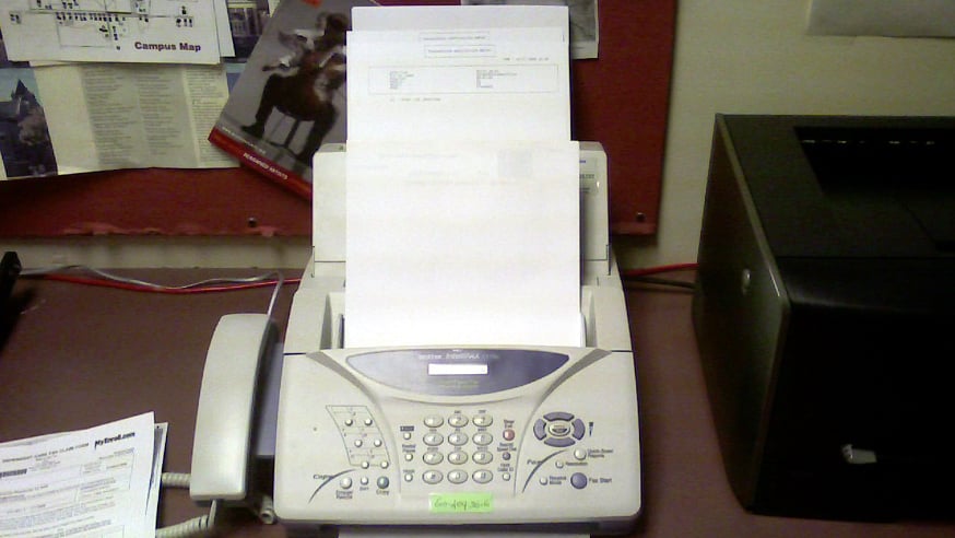 'Fax machine in my office' by Nathan Rein, Flickr.